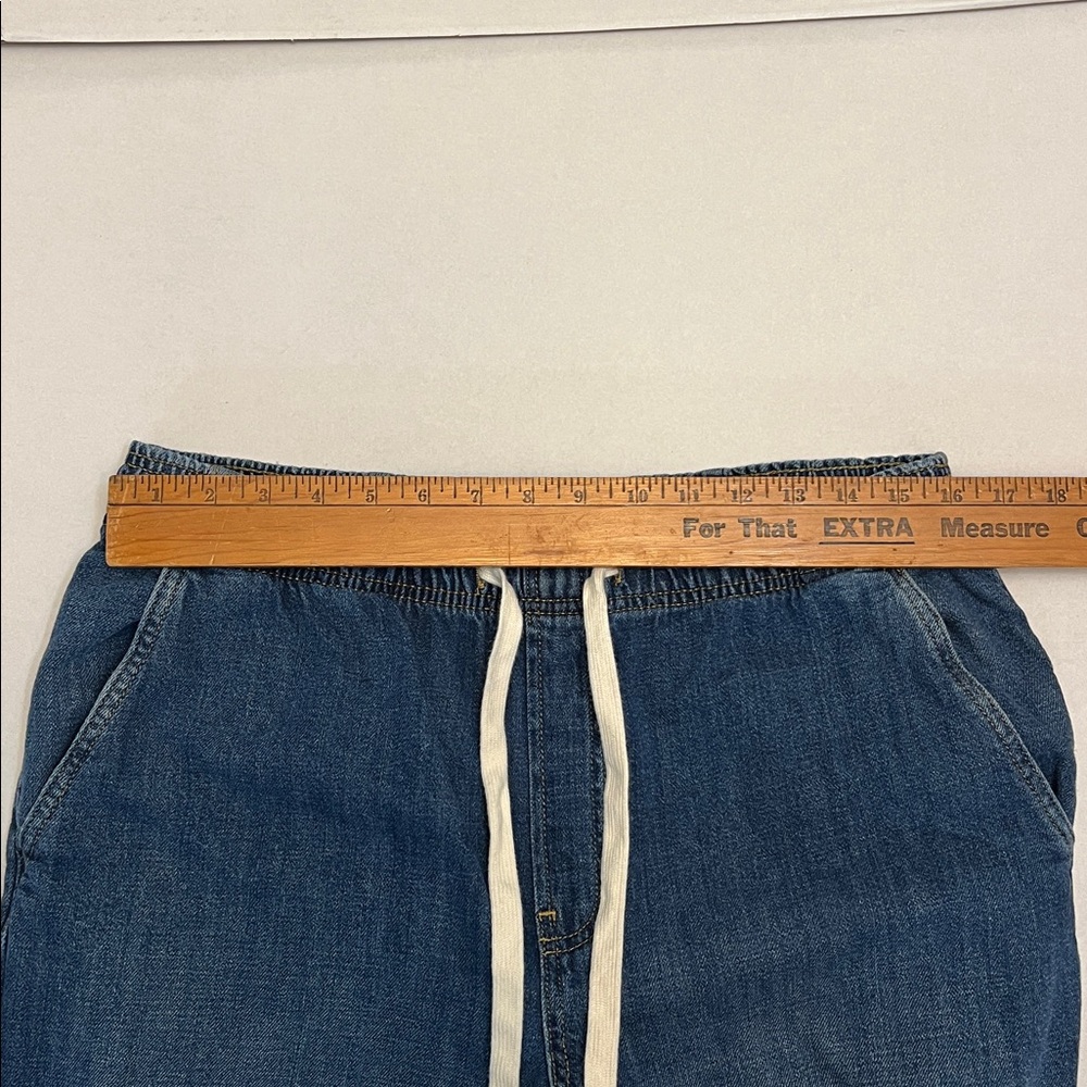 GAP WIDE LEG HIGH RISE PULL ON DENIM JEANS SIZE LARGE - Picture 12 of 16
